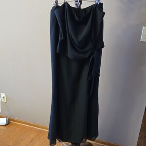Vivian Dessy Diamond Elegant Black Women's Halter & Long Skirt Set